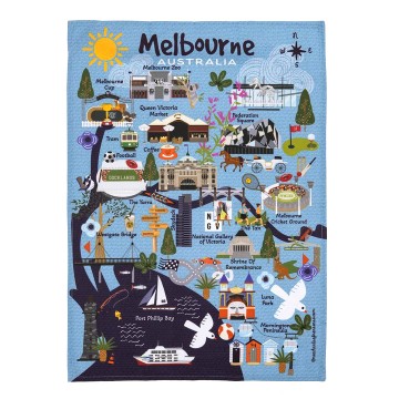 Tea Towel | Land Down Under | Melbourne Tea Towel | Land Down Under | Melbourne